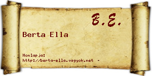 Berta Ella névjegykártya